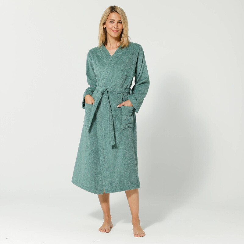 Jednofarebný župan z buklé froté zn. Colombine® s kimono golierom