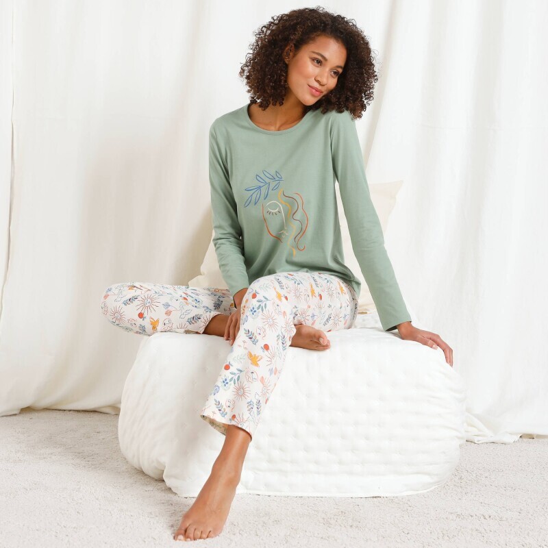 Piżama z nadrukiem Madeira ze spodniami