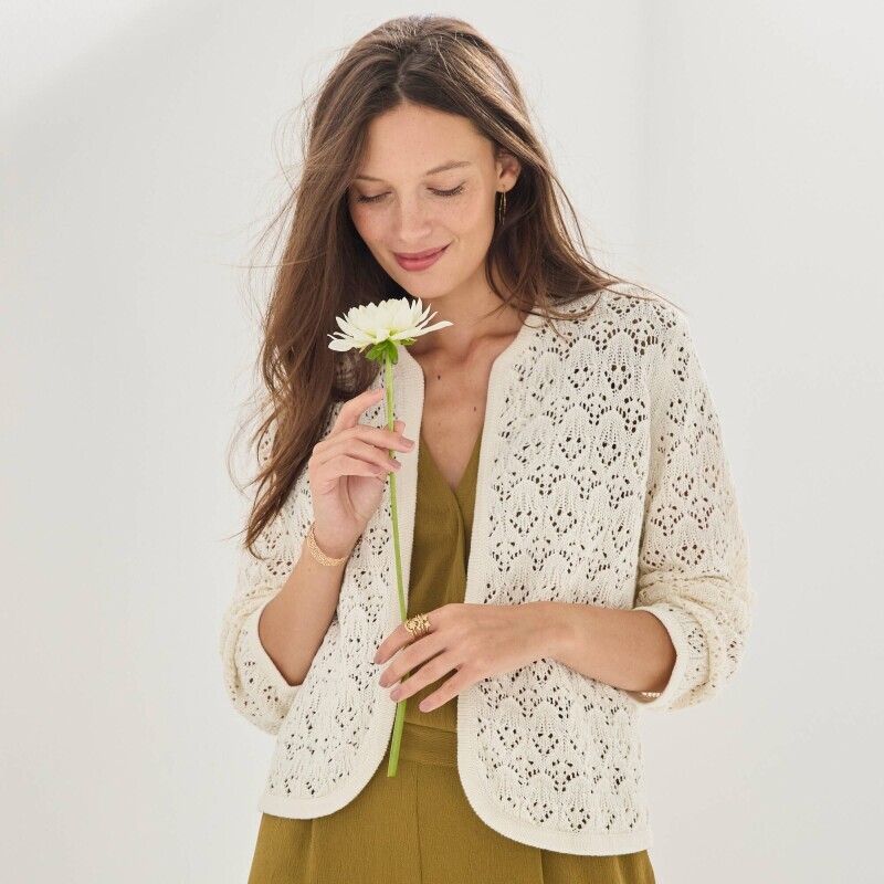 Ažúrový kardigán