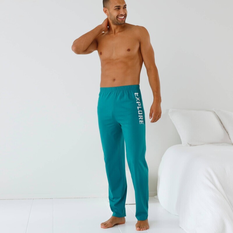 Pyžamové jednofarebné nohavice s motívom