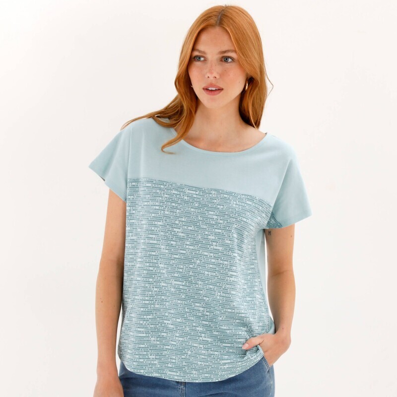 Tričko s kulatým výstřihem a potiskem melíru