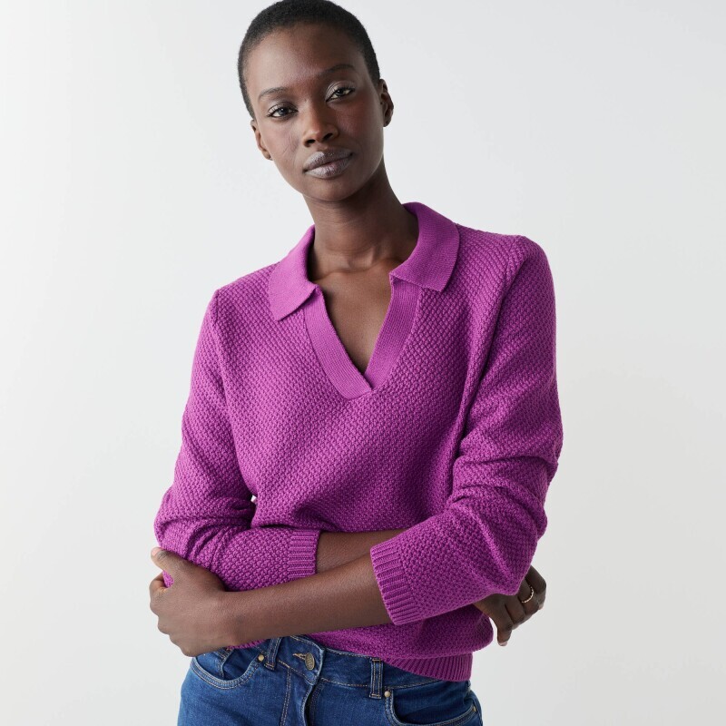 Pulóver s golierom_x000D_
a perličkovým vzorom