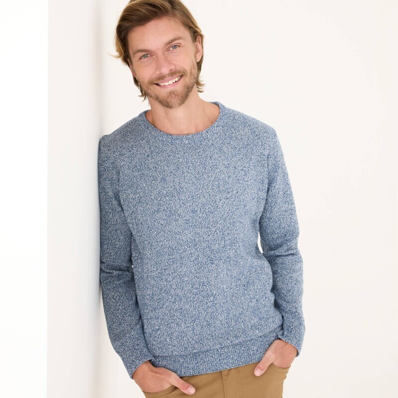 Bavlnený pulóver s okrúhlym výstrihom