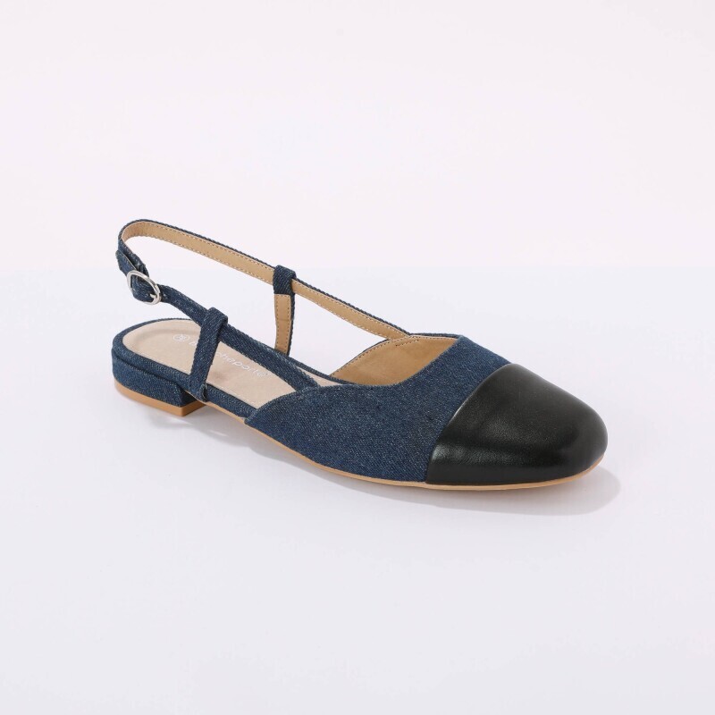 Dvojfarebné slingback baleríny