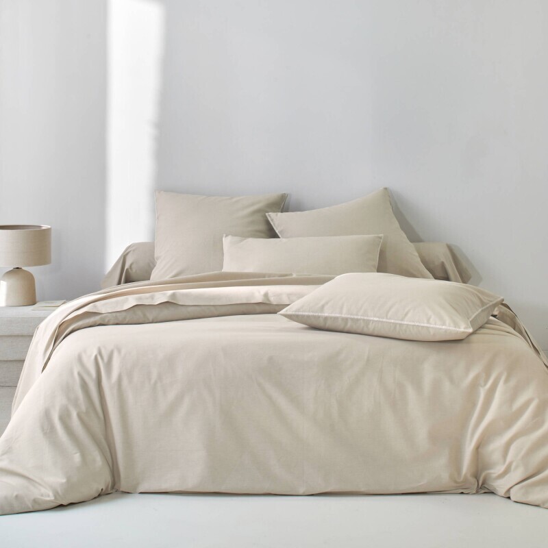 Jednofarebná bavlnená posteľná bielizeň zo zapratej bavlny