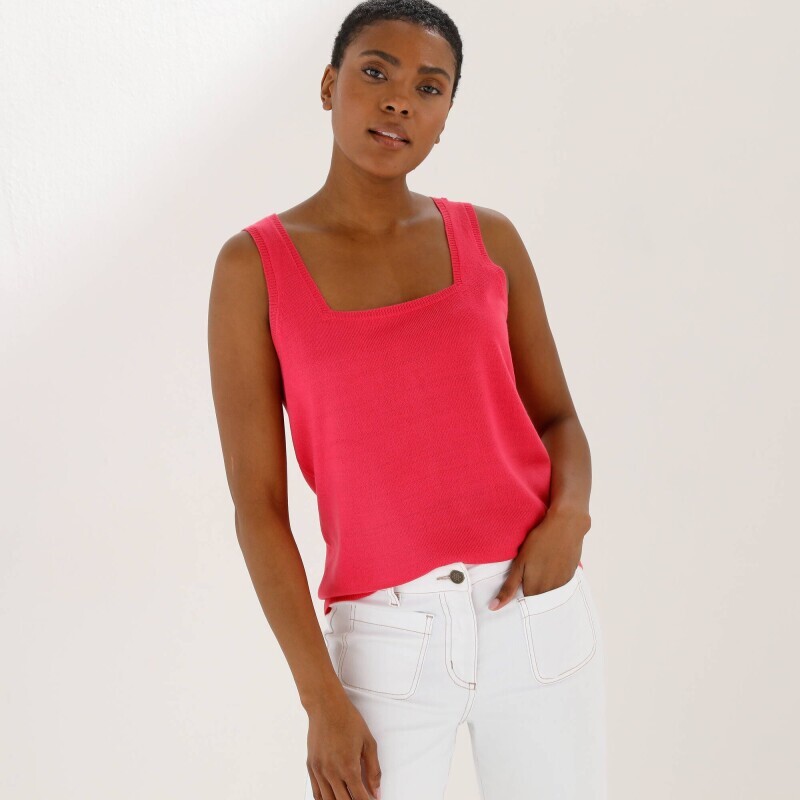 Úpletový top se čtvercovým výstřihem