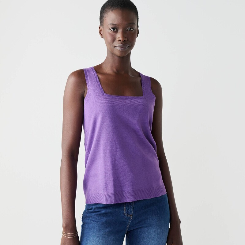 Úpletový top se čtvercovým výstřihem