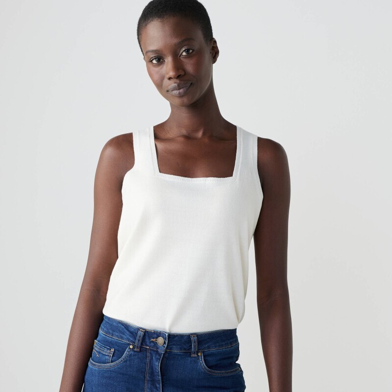 Úpletový top se čtvercovým výstřihem