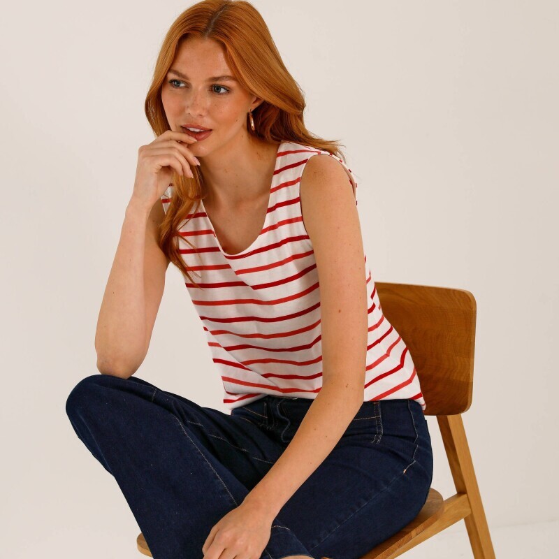 Proužkovaný top se širokými ramínky