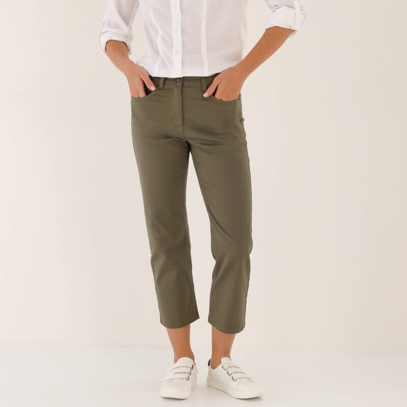 Rovné 7/8 jednofarebné nohavice