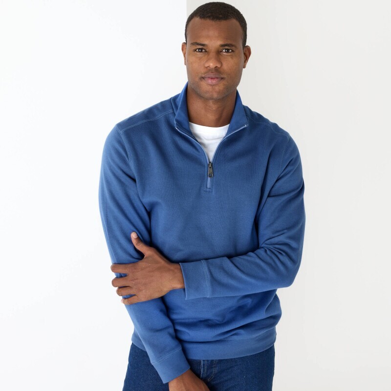 Mikina z česaného moltonu se stojáčkem na zip