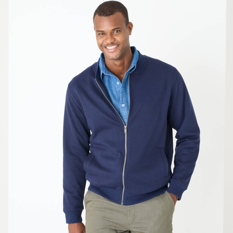 Mikina s kulatým výstřihem, na zip