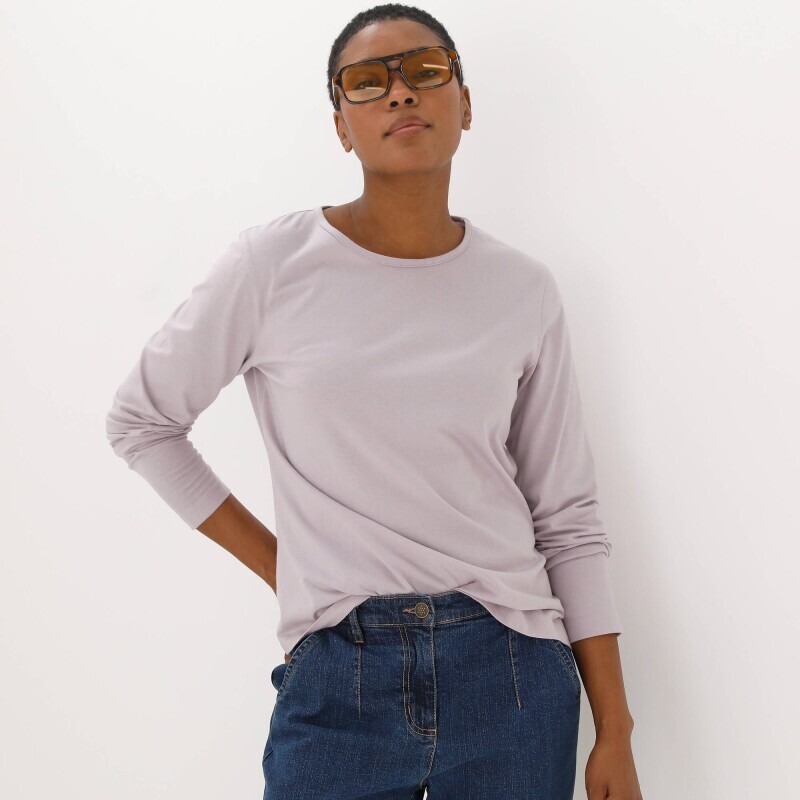 Jednobarevné tričko s dlouhými rukávy