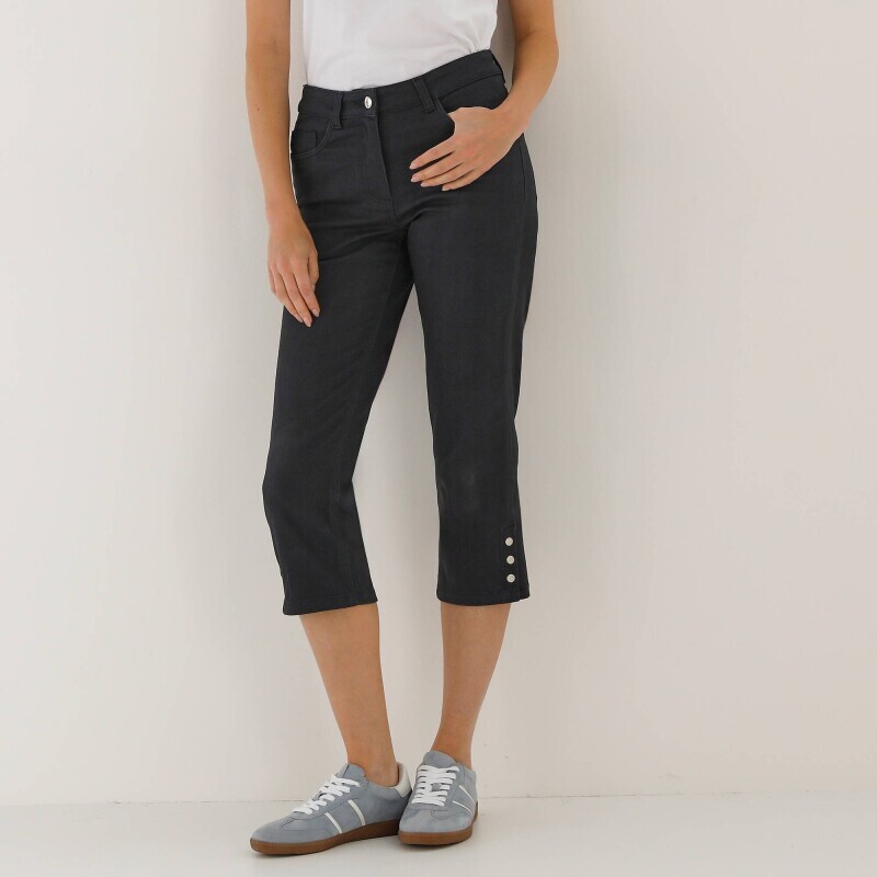 3/4 plátené nohavice so spínačkami