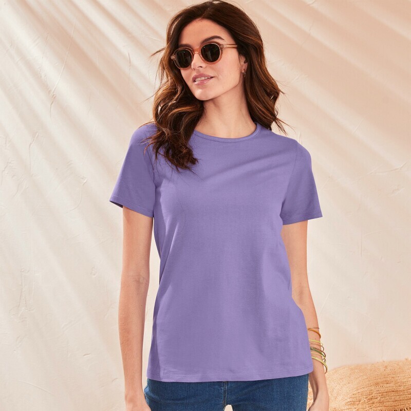 T-shirt w jednolitym kolorze, krótki rękaw