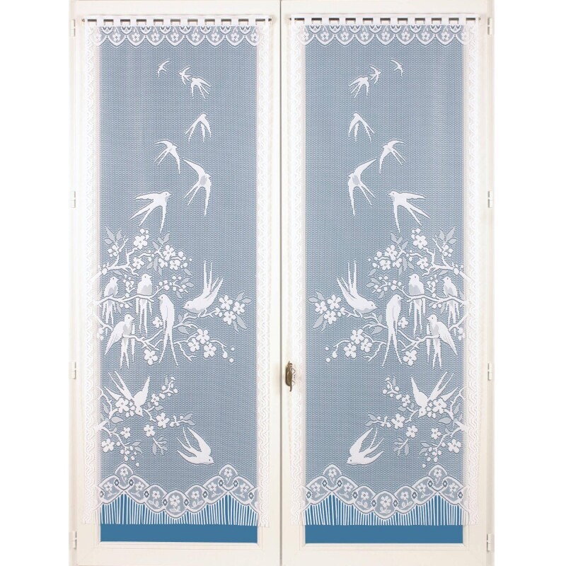 Rovná záclona s motivem vlaštovek, 1 pár