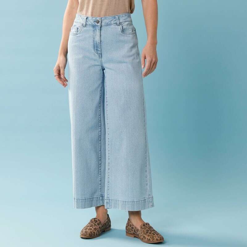 Dżinsy z wysokim stanem 7/8, wewnętrzna długość nogawki 60 cm