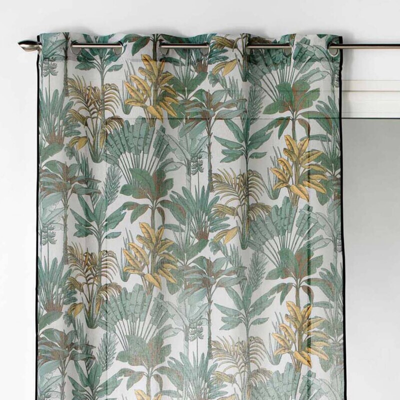 Záclona s potlačou palmových listov