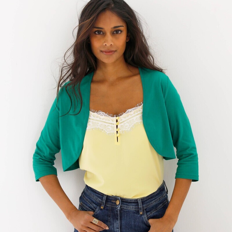 Jednobarevné bolerko s 3/4 rukávy