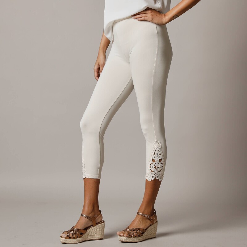 3/4 legíny s macramé a pružným pásom