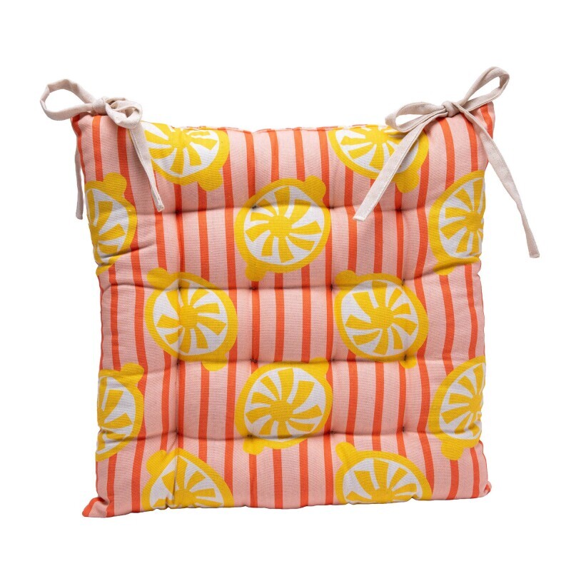 Súprava 2 sedákov na stoličku s obojstrannou potlačou citrónov