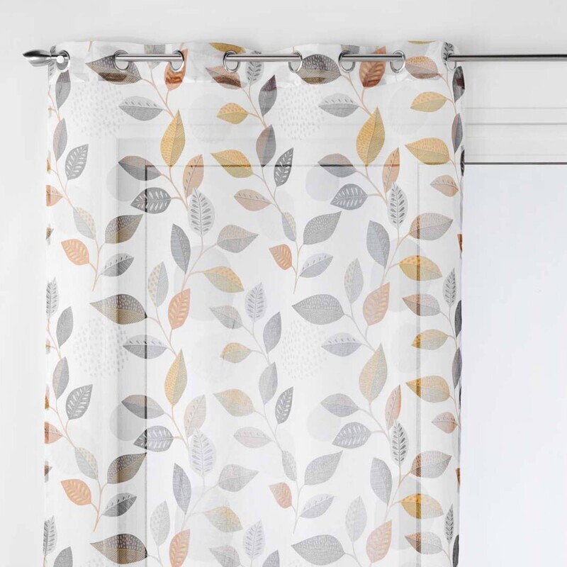 Záclona s potlačou lístkov