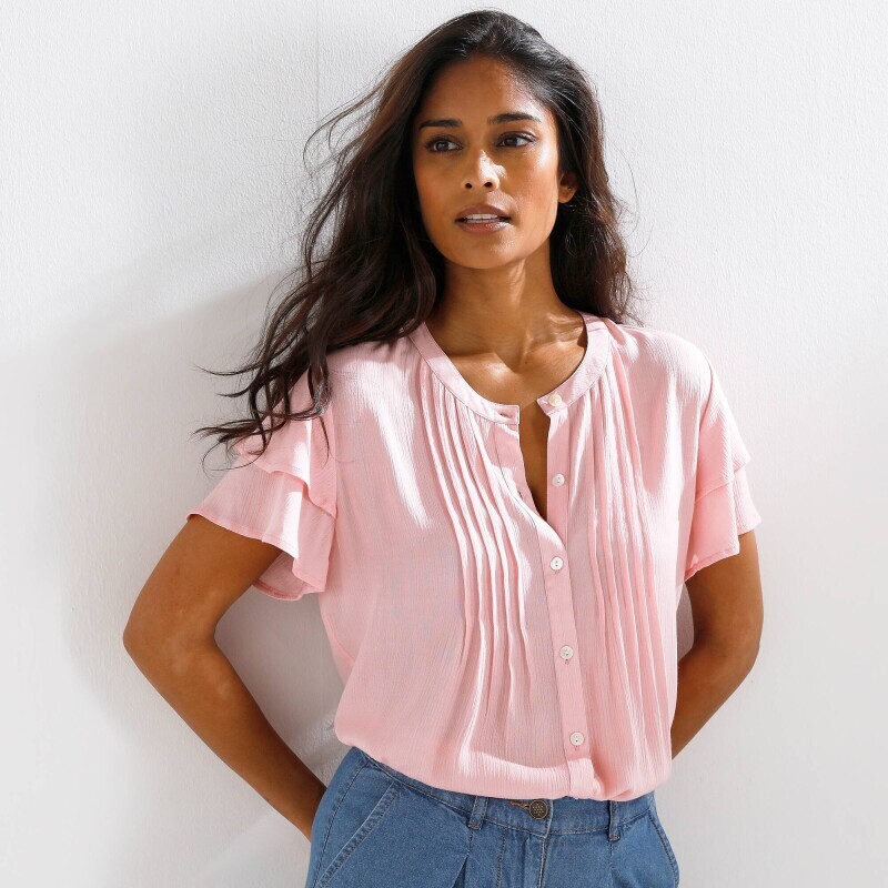 Blúzka so záševkami a krátkymi rukávmi