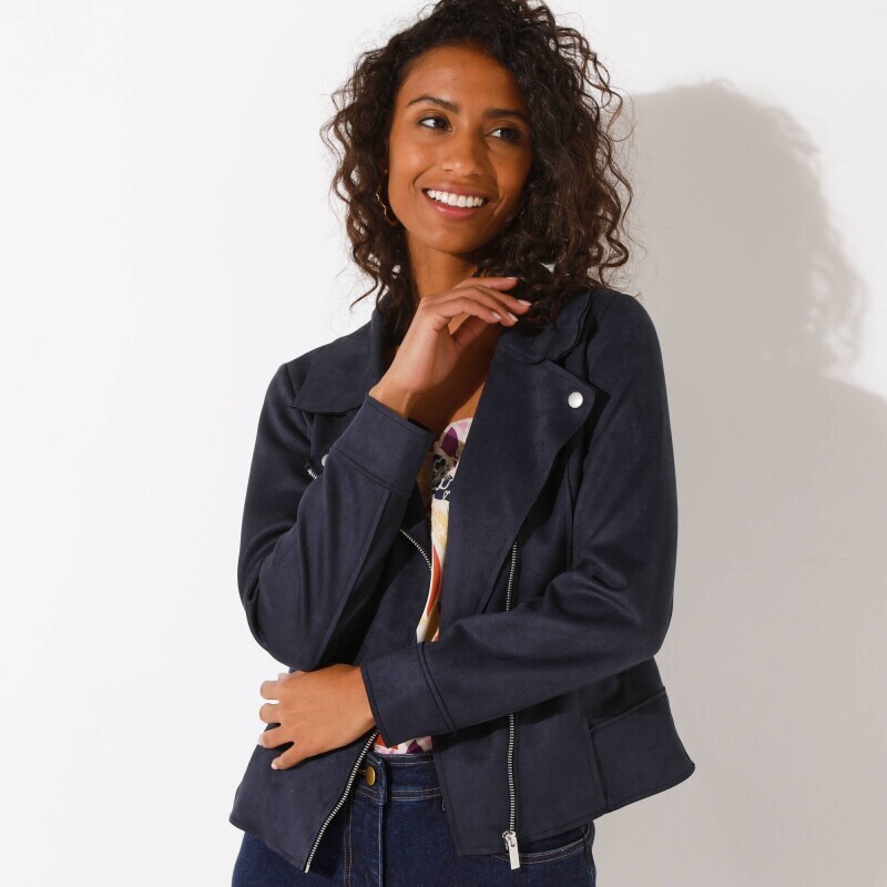 Kurtka zamszowa zapinana na suwak