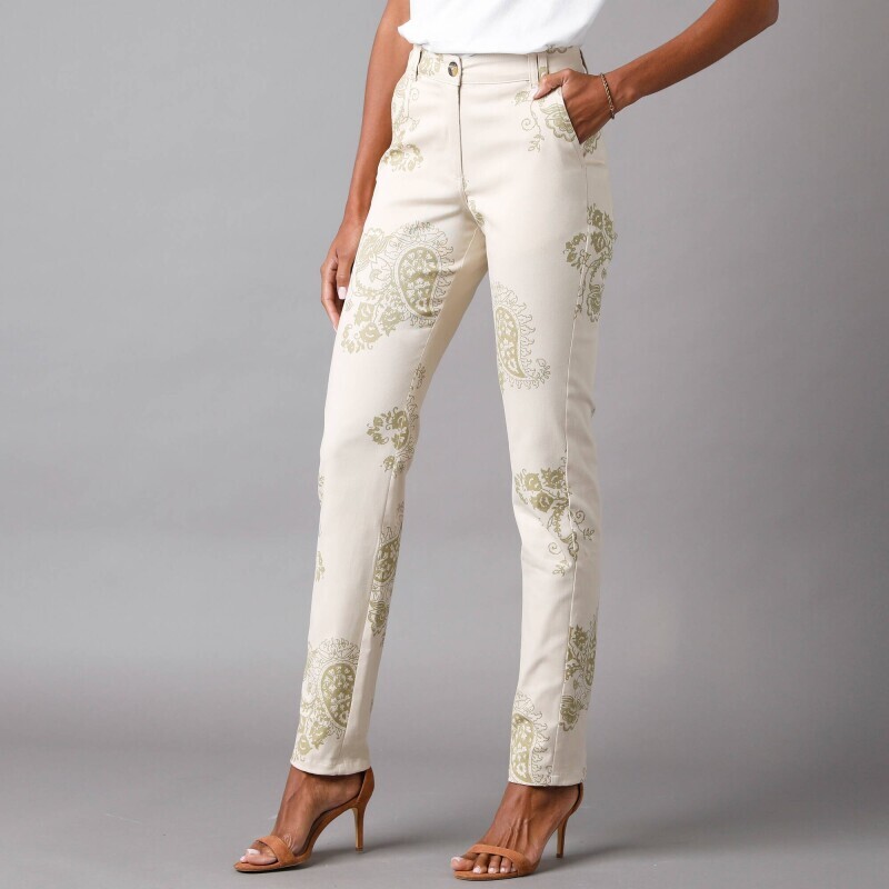 Spodnie chino z nadrukiem paisley