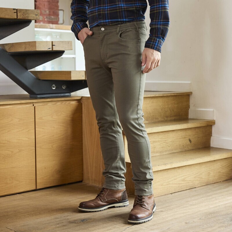 Spodnie proste z twillu