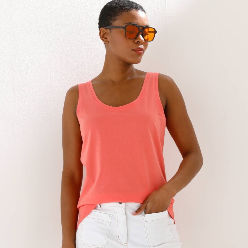 Jednobarevný top se širokými ramínky