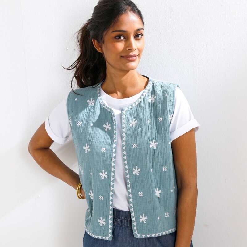 Mušelínová vesta s výšivkou