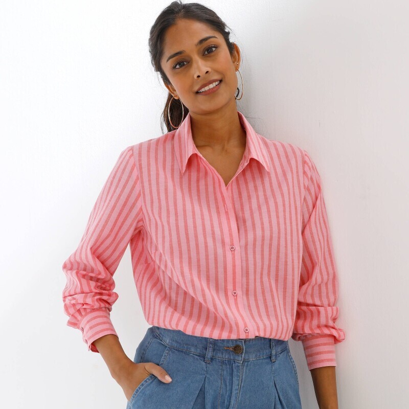 Košeľa s dlhými rukávmi a prúžkami