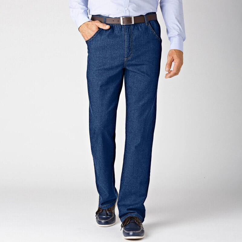 Rovné pružné pohodlné džínsy so 4 vreckami