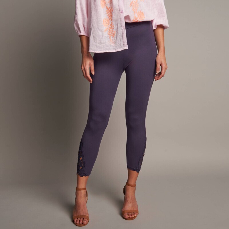 3/4 legíny s macramé a pružným pasem