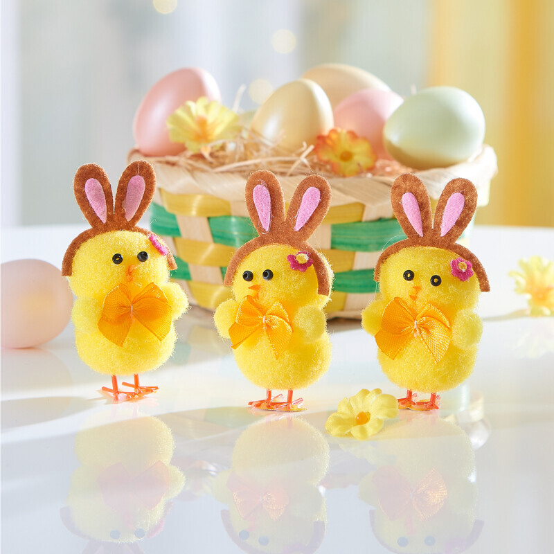 3 dekorativní kuřátka