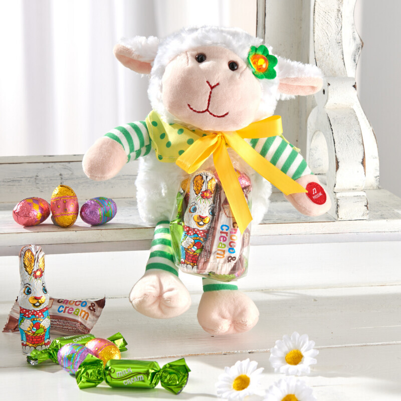 Svítící ovečka s hudbou a cukrovinkami