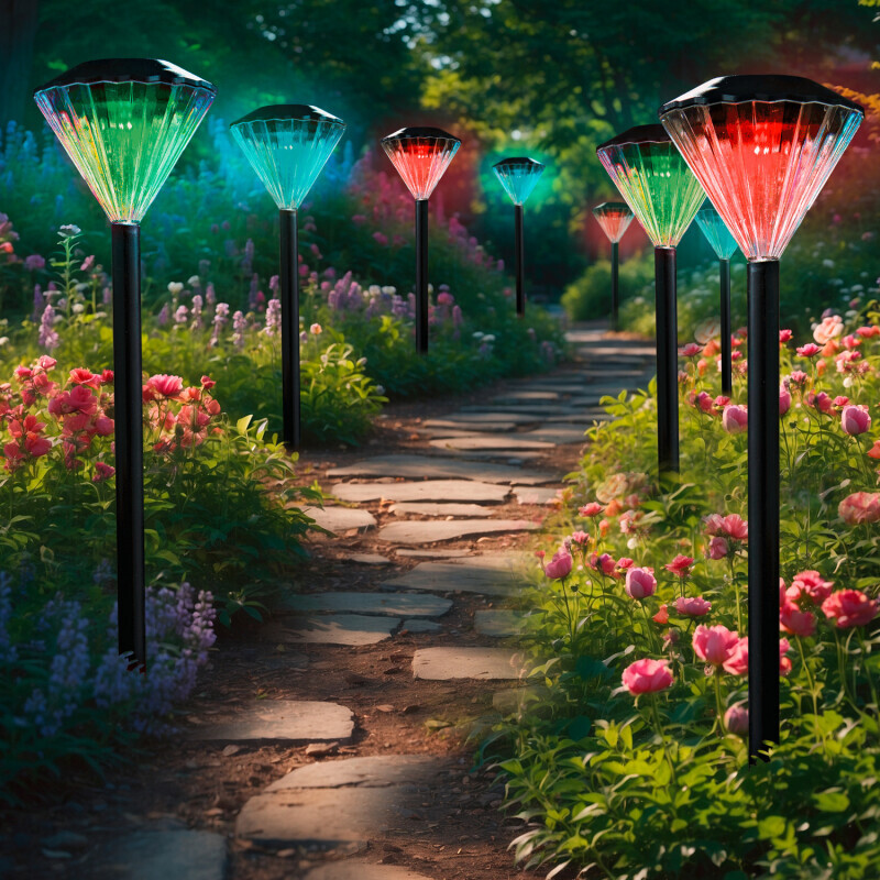 8 solárnych lampášov Diamant