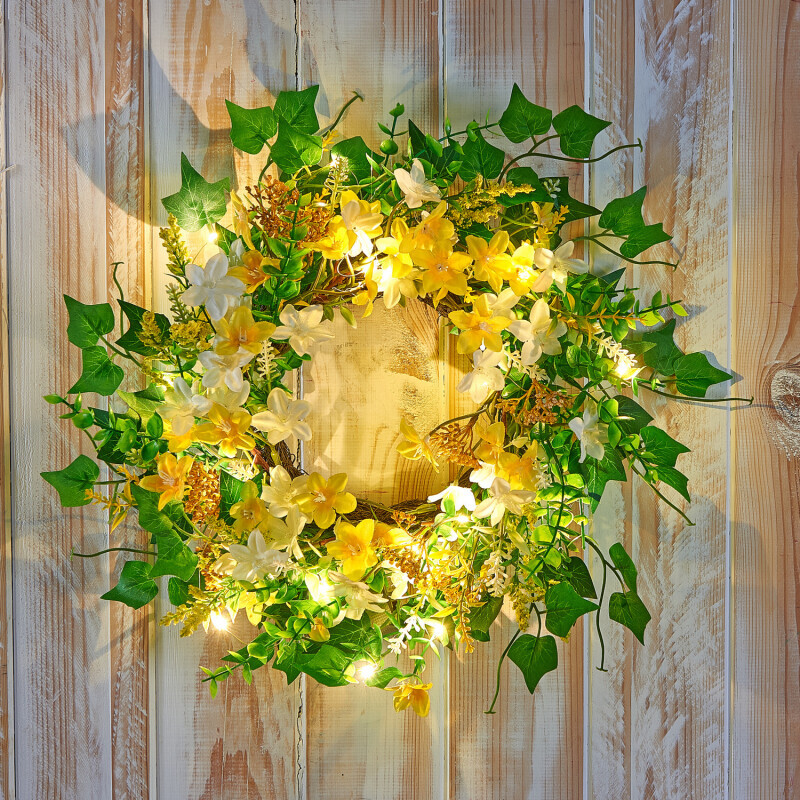 LED-es százszorszépkoszorú, művirág