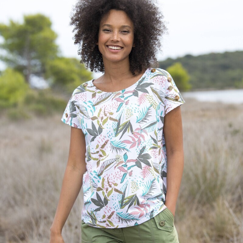 T-shirt z okrągłym dekoltem i nadrukiem