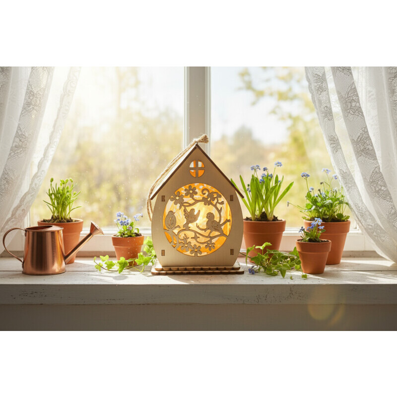 Dekorációs felfüggeszthető LED házikó