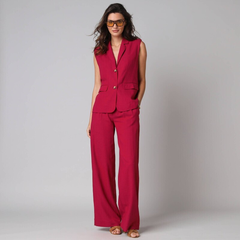 Blejzr bez rukávů, viskóza-len