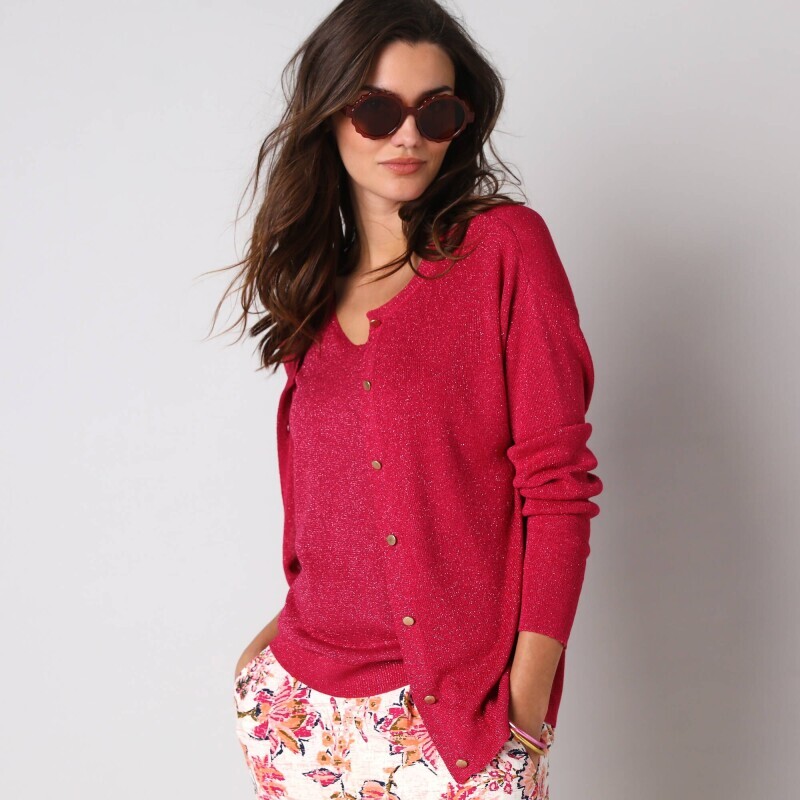 Светр з довгими рукавами та металевою ниткою