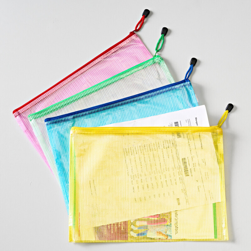 Kieszenie na dokumenty z zamkiem błyskawicznym, 4 szt.