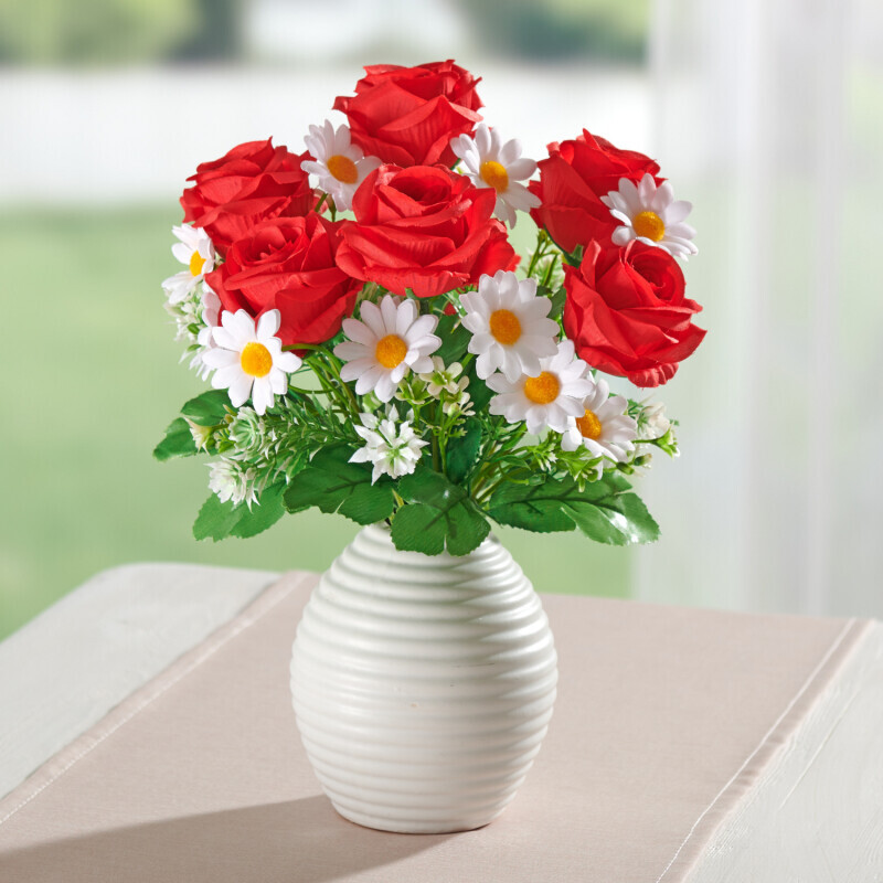 Kytice Růže a kopretiny