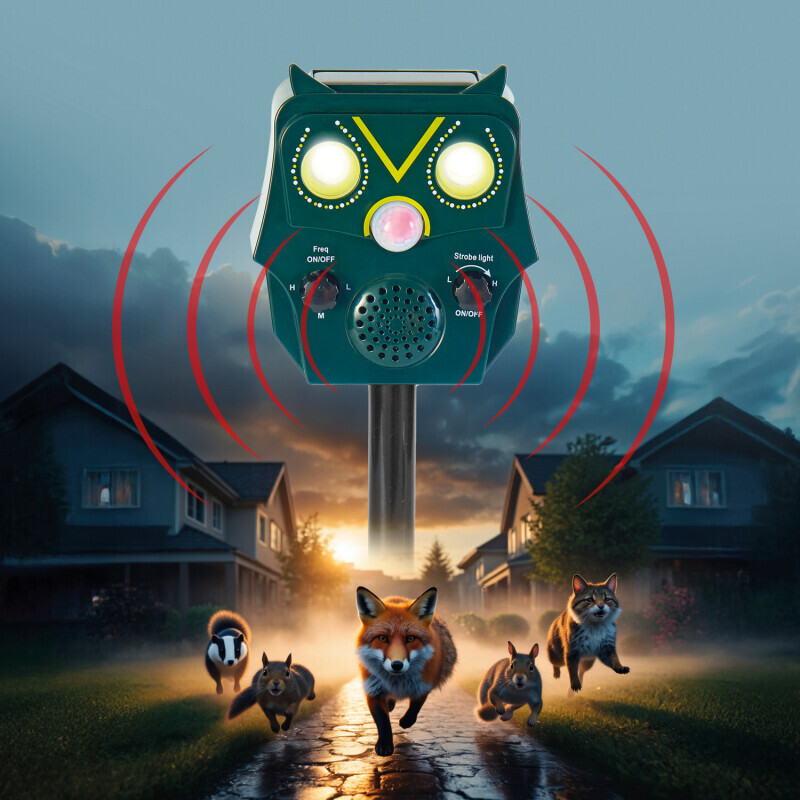 Dispozitiv solar cu ultrasunete pentru alungarea animalelor