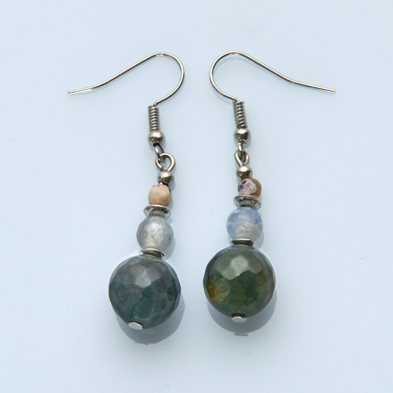 1 pár Achát fülbevaló