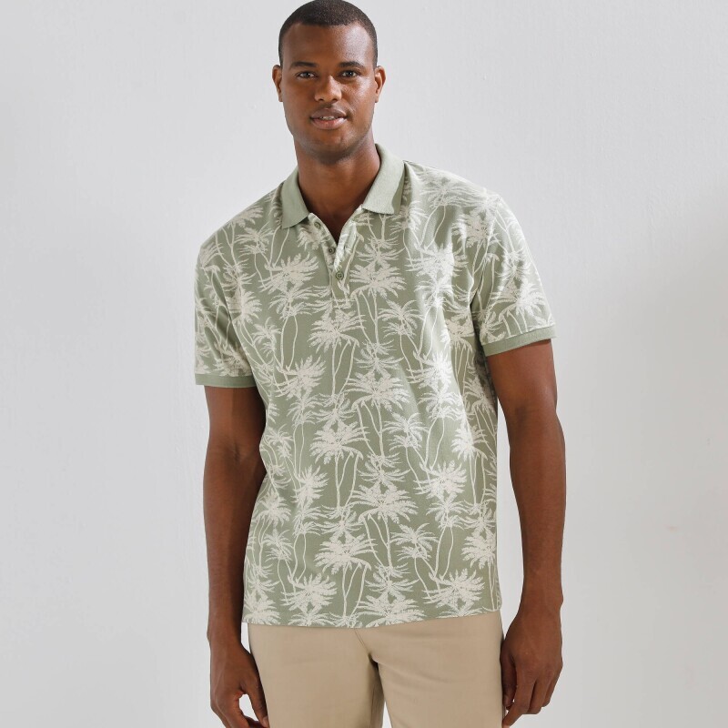 Pálmafa mintás, piké kötött póló