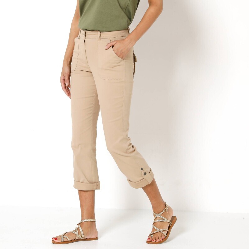 Proste spodnie 7/8 z regulowaną długością