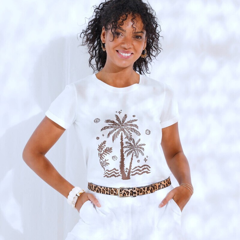 Koszulka z krótkim rękawem z nadrukiem 2 palm